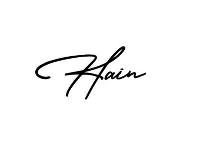 How to make Hain name signature. Use AmerikaSignatureDemo-Regular style for creating short signs online. This is the latest handwritten sign. Hain signature style 3 images and pictures png