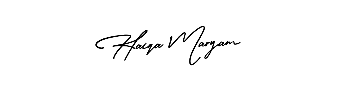 It looks lik you need a new signature style for name Haiqa Maryam. Design unique handwritten (AmerikaSignatureDemo-Regular) signature with our free signature maker in just a few clicks. Haiqa Maryam signature style 3 images and pictures png