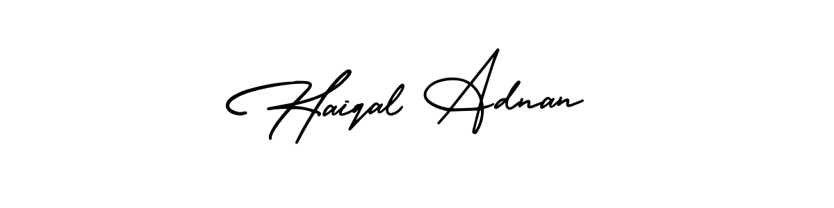 How to make Haiqal Adnan name signature. Use AmerikaSignatureDemo-Regular style for creating short signs online. This is the latest handwritten sign. Haiqal Adnan signature style 3 images and pictures png