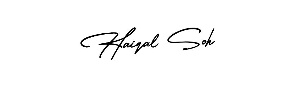 Design your own signature with our free online signature maker. With this signature software, you can create a handwritten (AmerikaSignatureDemo-Regular) signature for name Haiqal Soh. Haiqal Soh signature style 3 images and pictures png