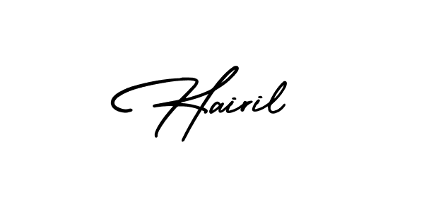 Make a beautiful signature design for name Hairil. With this signature (AmerikaSignatureDemo-Regular) style, you can create a handwritten signature for free. Hairil signature style 3 images and pictures png