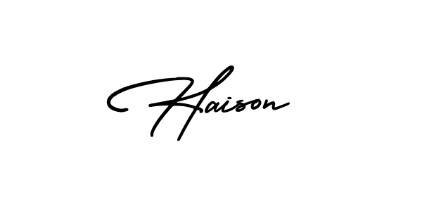 Haison stylish signature style. Best Handwritten Sign (AmerikaSignatureDemo-Regular) for my name. Handwritten Signature Collection Ideas for my name Haison. Haison signature style 3 images and pictures png