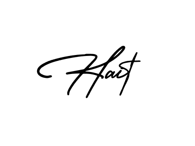 Use a signature maker to create a handwritten signature online. With this signature software, you can design (AmerikaSignatureDemo-Regular) your own signature for name Hait. Hait signature style 3 images and pictures png