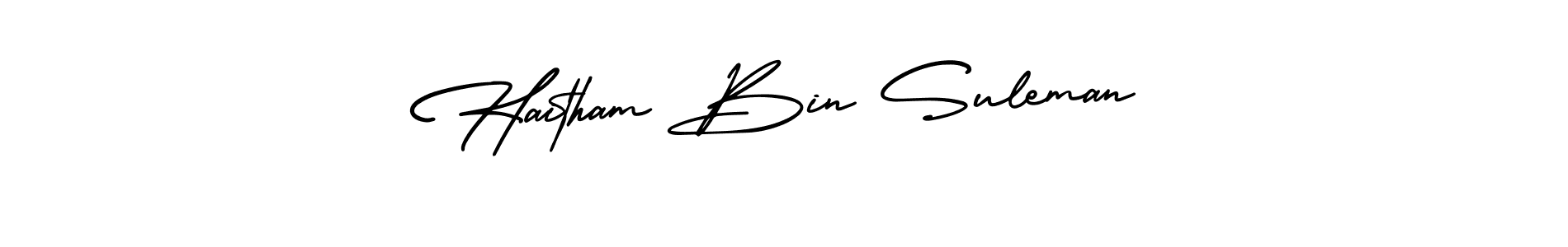 Create a beautiful signature design for name Haitham Bin Suleman. With this signature (AmerikaSignatureDemo-Regular) fonts, you can make a handwritten signature for free. Haitham Bin Suleman signature style 3 images and pictures png