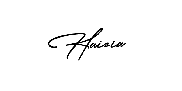 You should practise on your own different ways (AmerikaSignatureDemo-Regular) to write your name (Haizia) in signature. don't let someone else do it for you. Haizia signature style 3 images and pictures png