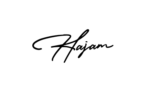 Design your own signature with our free online signature maker. With this signature software, you can create a handwritten (AmerikaSignatureDemo-Regular) signature for name Hajam. Hajam signature style 3 images and pictures png