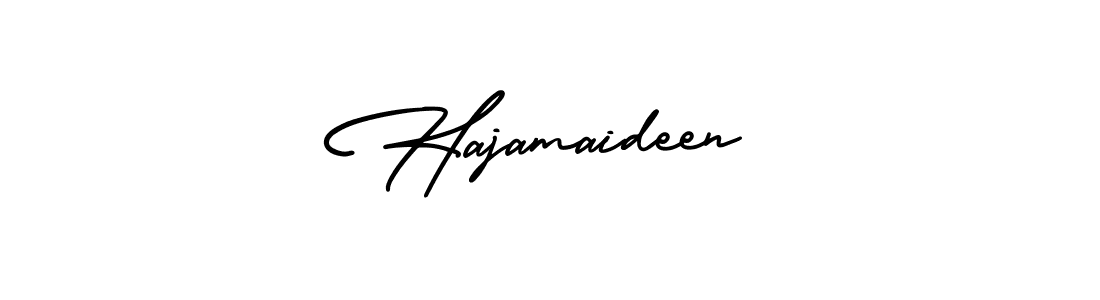 Make a beautiful signature design for name Hajamaideen. With this signature (AmerikaSignatureDemo-Regular) style, you can create a handwritten signature for free. Hajamaideen signature style 3 images and pictures png