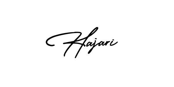 The best way (AmerikaSignatureDemo-Regular) to make a short signature is to pick only two or three words in your name. The name Hajari include a total of six letters. For converting this name. Hajari signature style 3 images and pictures png