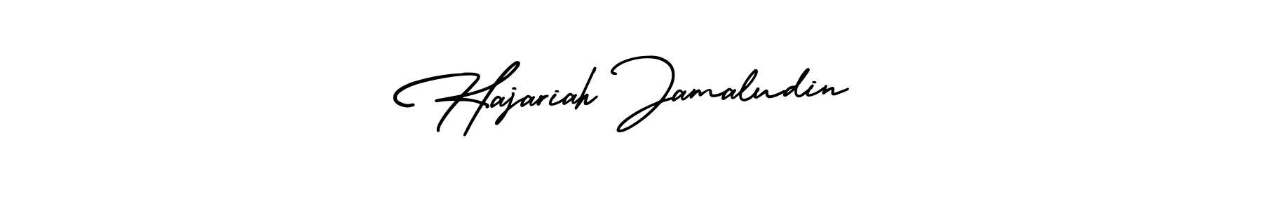 How to Draw Hajariah Jamaludin signature style? AmerikaSignatureDemo-Regular is a latest design signature styles for name Hajariah Jamaludin. Hajariah Jamaludin signature style 3 images and pictures png