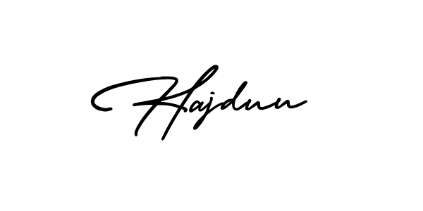 Use a signature maker to create a handwritten signature online. With this signature software, you can design (AmerikaSignatureDemo-Regular) your own signature for name Hajduu. Hajduu signature style 3 images and pictures png