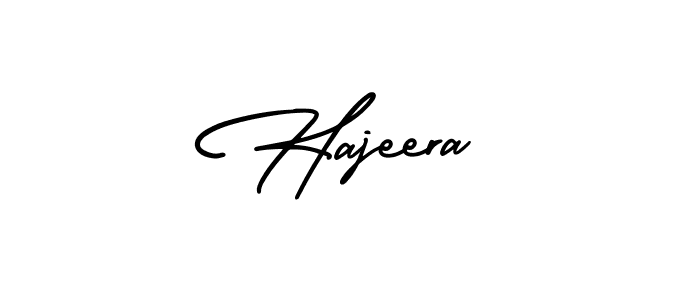 It looks lik you need a new signature style for name Hajeera. Design unique handwritten (AmerikaSignatureDemo-Regular) signature with our free signature maker in just a few clicks. Hajeera signature style 3 images and pictures png