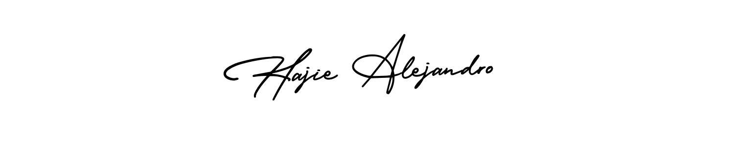 Similarly AmerikaSignatureDemo-Regular is the best handwritten signature design. Signature creator online .You can use it as an online autograph creator for name Hajie Alejandro. Hajie Alejandro signature style 3 images and pictures png