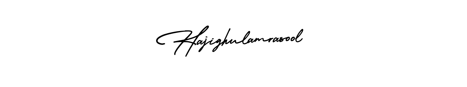 Design your own signature with our free online signature maker. With this signature software, you can create a handwritten (AmerikaSignatureDemo-Regular) signature for name Hajighulamrasool. Hajighulamrasool signature style 3 images and pictures png