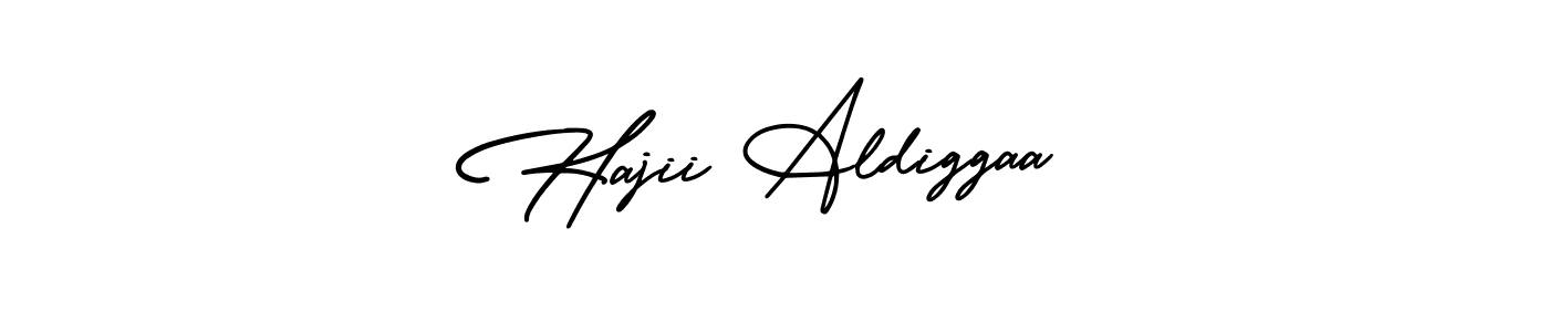 Design your own signature with our free online signature maker. With this signature software, you can create a handwritten (AmerikaSignatureDemo-Regular) signature for name Hajii Aldiggaa. Hajii Aldiggaa signature style 3 images and pictures png