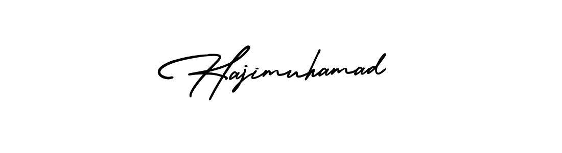 This is the best signature style for the Hajimuhamad name. Also you like these signature font (AmerikaSignatureDemo-Regular). Mix name signature. Hajimuhamad signature style 3 images and pictures png