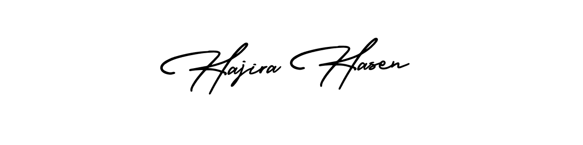 Create a beautiful signature design for name Hajira Hasen. With this signature (AmerikaSignatureDemo-Regular) fonts, you can make a handwritten signature for free. Hajira Hasen signature style 3 images and pictures png