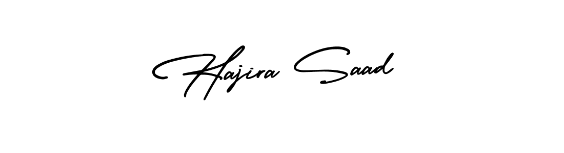 AmerikaSignatureDemo-Regular is a professional signature style that is perfect for those who want to add a touch of class to their signature. It is also a great choice for those who want to make their signature more unique. Get Hajira Saad name to fancy signature for free. Hajira Saad signature style 3 images and pictures png