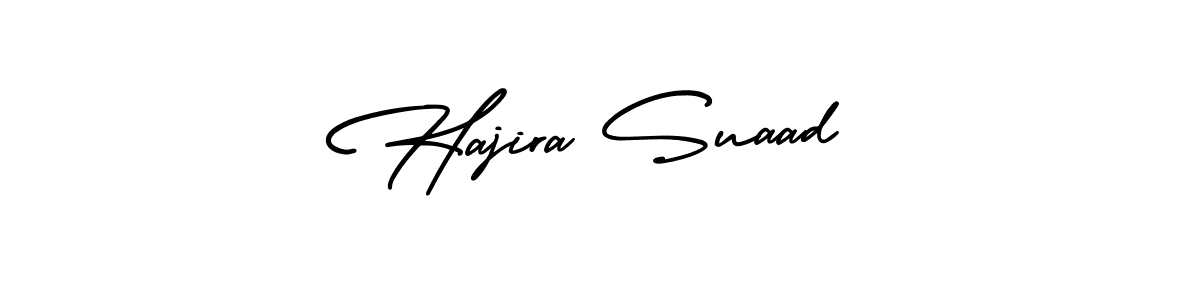 Use a signature maker to create a handwritten signature online. With this signature software, you can design (AmerikaSignatureDemo-Regular) your own signature for name Hajira Suaad. Hajira Suaad signature style 3 images and pictures png