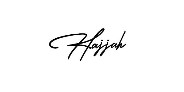 How to make Hajjah name signature. Use AmerikaSignatureDemo-Regular style for creating short signs online. This is the latest handwritten sign. Hajjah signature style 3 images and pictures png