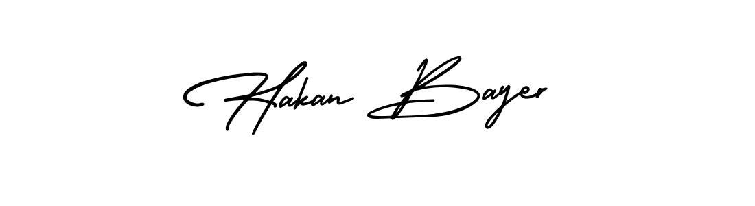 How to make Hakan Bayer name signature. Use AmerikaSignatureDemo-Regular style for creating short signs online. This is the latest handwritten sign. Hakan Bayer signature style 3 images and pictures png