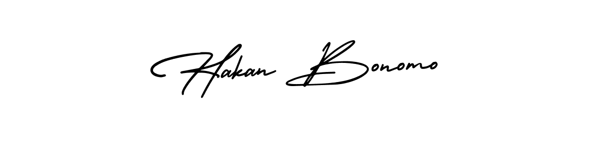 How to make Hakan Bonomo name signature. Use AmerikaSignatureDemo-Regular style for creating short signs online. This is the latest handwritten sign. Hakan Bonomo signature style 3 images and pictures png