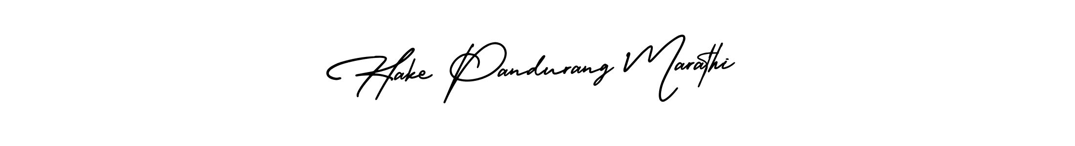 You should practise on your own different ways (AmerikaSignatureDemo-Regular) to write your name (Hake Pandurang Marathi) in signature. don't let someone else do it for you. Hake Pandurang Marathi signature style 3 images and pictures png