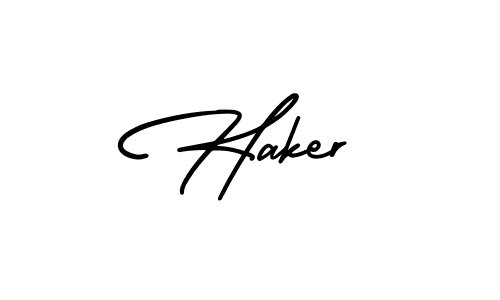 Create a beautiful signature design for name Haker. With this signature (AmerikaSignatureDemo-Regular) fonts, you can make a handwritten signature for free. Haker signature style 3 images and pictures png