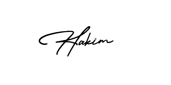 The best way (AmerikaSignatureDemo-Regular) to make a short signature is to pick only two or three words in your name. The name Hakim  include a total of six letters. For converting this name. Hakim  signature style 3 images and pictures png