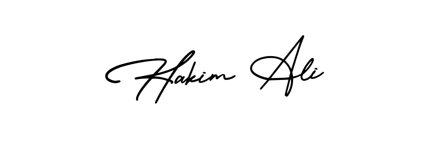 The best way (AmerikaSignatureDemo-Regular) to make a short signature is to pick only two or three words in your name. The name Hakim Ali include a total of six letters. For converting this name. Hakim Ali signature style 3 images and pictures png