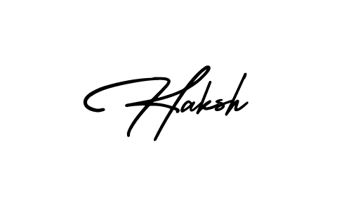Make a beautiful signature design for name Haksh. With this signature (AmerikaSignatureDemo-Regular) style, you can create a handwritten signature for free. Haksh signature style 3 images and pictures png