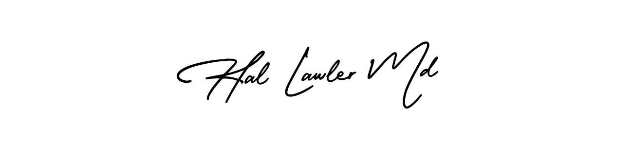 You should practise on your own different ways (AmerikaSignatureDemo-Regular) to write your name (Hal Lawler Md) in signature. don't let someone else do it for you. Hal Lawler Md signature style 3 images and pictures png