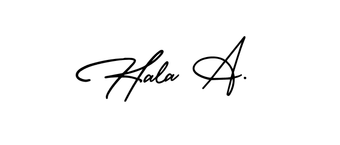Hala A. stylish signature style. Best Handwritten Sign (AmerikaSignatureDemo-Regular) for my name. Handwritten Signature Collection Ideas for my name Hala A.. Hala A. signature style 3 images and pictures png