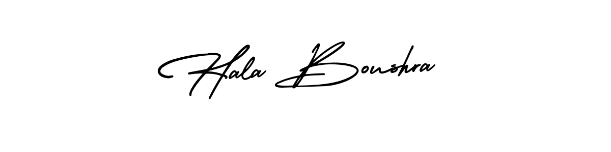 It looks lik you need a new signature style for name Hala Boushra. Design unique handwritten (AmerikaSignatureDemo-Regular) signature with our free signature maker in just a few clicks. Hala Boushra signature style 3 images and pictures png