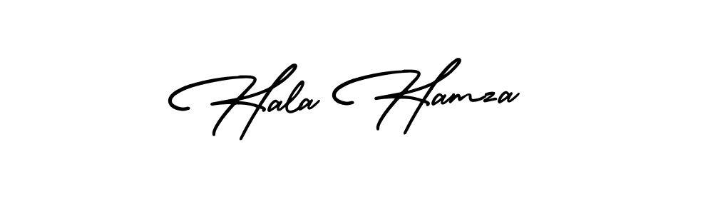 How to make Hala Hamza name signature. Use AmerikaSignatureDemo-Regular style for creating short signs online. This is the latest handwritten sign. Hala Hamza signature style 3 images and pictures png