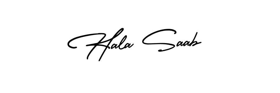 Hala Saab stylish signature style. Best Handwritten Sign (AmerikaSignatureDemo-Regular) for my name. Handwritten Signature Collection Ideas for my name Hala Saab. Hala Saab signature style 3 images and pictures png