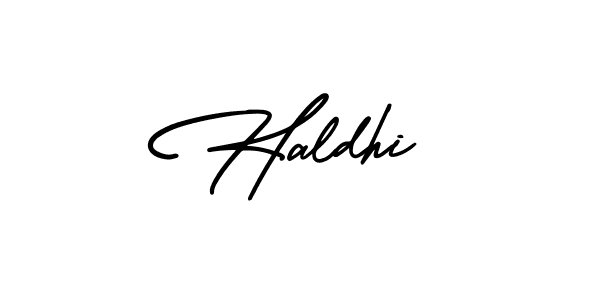 How to make Haldhi signature? AmerikaSignatureDemo-Regular is a professional autograph style. Create handwritten signature for Haldhi name. Haldhi signature style 3 images and pictures png