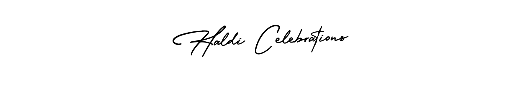 How to make Haldi Celebrations signature? AmerikaSignatureDemo-Regular is a professional autograph style. Create handwritten signature for Haldi Celebrations name. Haldi Celebrations signature style 3 images and pictures png