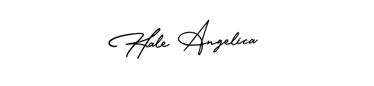This is the best signature style for the Hale Angelica name. Also you like these signature font (AmerikaSignatureDemo-Regular). Mix name signature. Hale Angelica signature style 3 images and pictures png