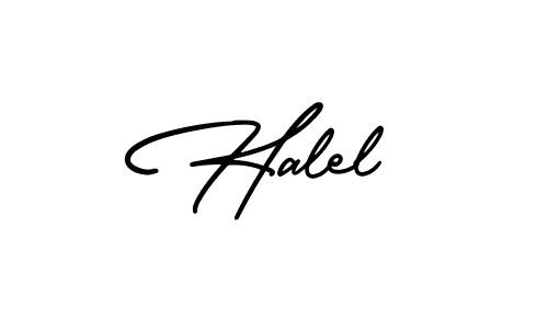 Use a signature maker to create a handwritten signature online. With this signature software, you can design (AmerikaSignatureDemo-Regular) your own signature for name Halel. Halel signature style 3 images and pictures png