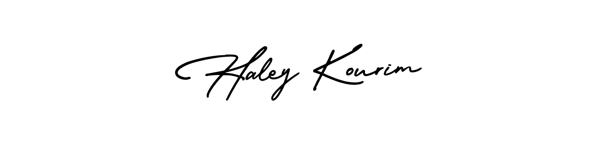 It looks lik you need a new signature style for name Haley Kourim. Design unique handwritten (AmerikaSignatureDemo-Regular) signature with our free signature maker in just a few clicks. Haley Kourim signature style 3 images and pictures png
