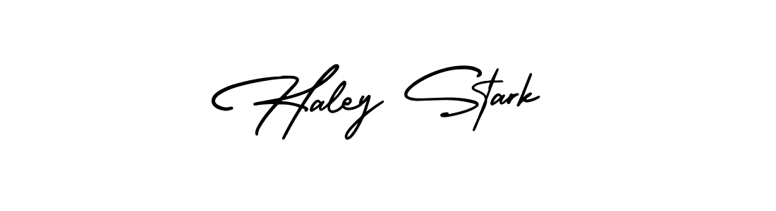 How to make Haley Stark name signature. Use AmerikaSignatureDemo-Regular style for creating short signs online. This is the latest handwritten sign. Haley Stark signature style 3 images and pictures png