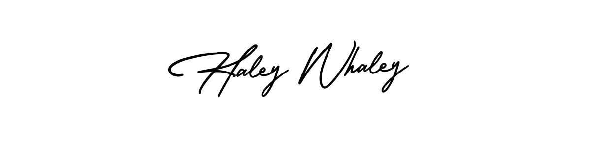Haley Whaley stylish signature style. Best Handwritten Sign (AmerikaSignatureDemo-Regular) for my name. Handwritten Signature Collection Ideas for my name Haley Whaley. Haley Whaley signature style 3 images and pictures png