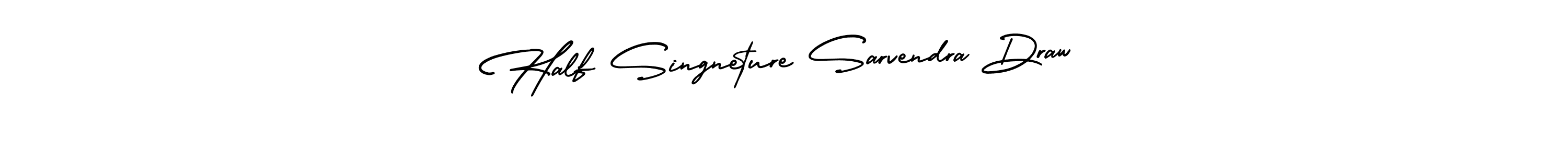 You should practise on your own different ways (AmerikaSignatureDemo-Regular) to write your name (Half Singneture Sarvendra Draw) in signature. don't let someone else do it for you. Half Singneture Sarvendra Draw signature style 3 images and pictures png