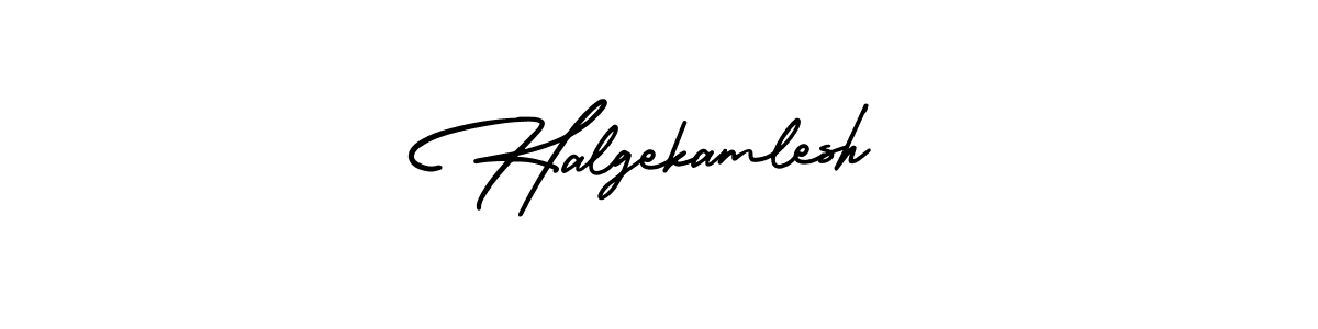 How to make Halgekamlesh name signature. Use AmerikaSignatureDemo-Regular style for creating short signs online. This is the latest handwritten sign. Halgekamlesh signature style 3 images and pictures png