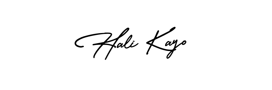 The best way (AmerikaSignatureDemo-Regular) to make a short signature is to pick only two or three words in your name. The name Hali Kayo include a total of six letters. For converting this name. Hali Kayo signature style 3 images and pictures png