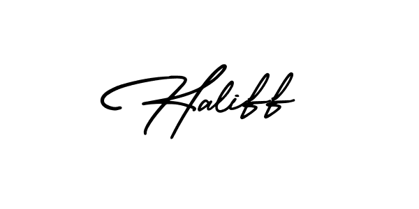 Haliff stylish signature style. Best Handwritten Sign (AmerikaSignatureDemo-Regular) for my name. Handwritten Signature Collection Ideas for my name Haliff. Haliff signature style 3 images and pictures png