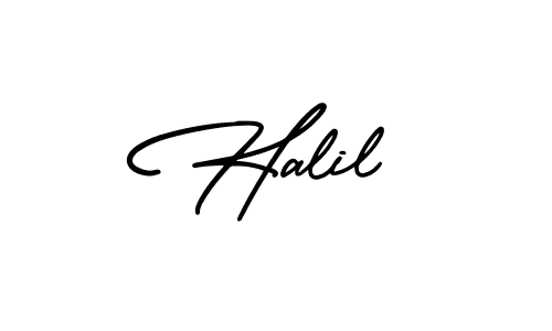 Use a signature maker to create a handwritten signature online. With this signature software, you can design (AmerikaSignatureDemo-Regular) your own signature for name Halil. Halil signature style 3 images and pictures png