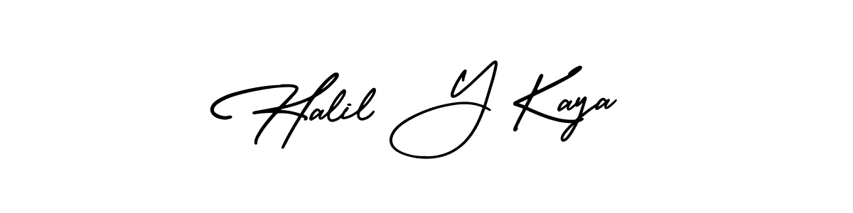 It looks lik you need a new signature style for name Halil Y Kaya. Design unique handwritten (AmerikaSignatureDemo-Regular) signature with our free signature maker in just a few clicks. Halil Y Kaya signature style 3 images and pictures png