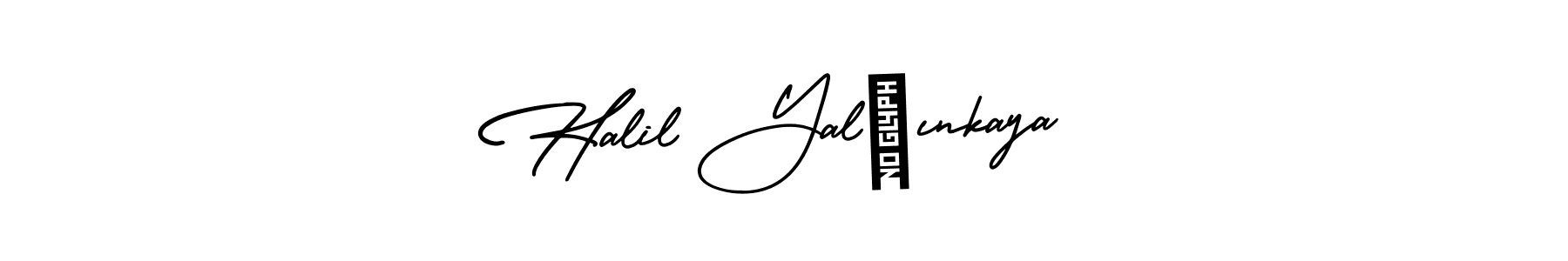 How to make Halil Yalçınkaya name signature. Use AmerikaSignatureDemo-Regular style for creating short signs online. This is the latest handwritten sign. Halil Yalçınkaya signature style 3 images and pictures png