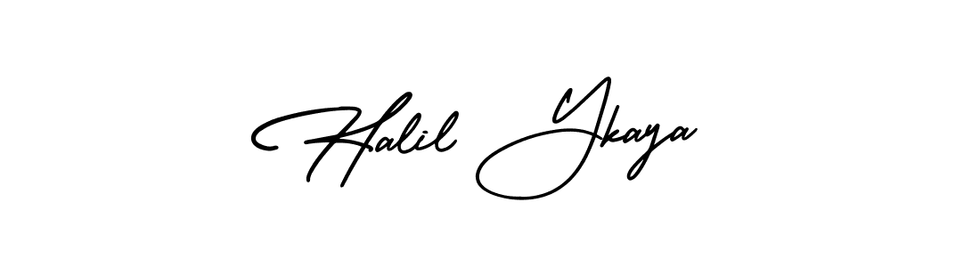 It looks lik you need a new signature style for name Halil Ykaya. Design unique handwritten (AmerikaSignatureDemo-Regular) signature with our free signature maker in just a few clicks. Halil Ykaya signature style 3 images and pictures png